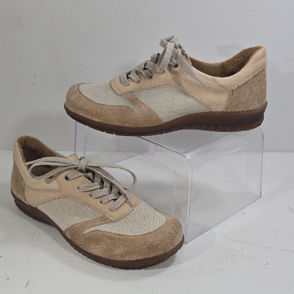Martin Natur Tan Suede Leather Canvas Casual Sneakers Womens 8